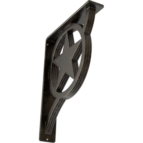 Ekena Millwork Austin Wrought Iron Bracket, (Triple center brace), Antiqued Warm Silver 2"W x 10"D x 12"H BKTM02X10X12TAUAWS - main